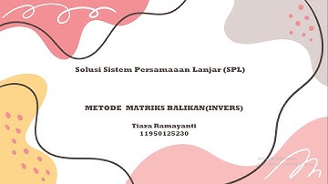 Metode Numerik Matriks Balikan (INVERS)