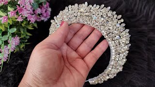 Delicate, shiny bridal headband in Arabic style with a new and easy method/Making a bridal headband