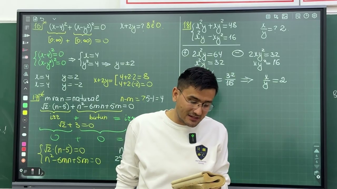 Yuqori darajali tenglamalar sistemasi.