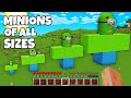 I can SPAWN A ZOMBIE MINION OF ALL SIZES in Minecraft ! - SMALL, NORMAL, BIG, BIGGEST ZOMBIE MINION!