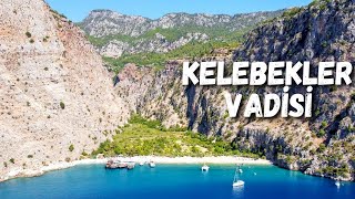 Gökyüzünden Kelebekler Vadisi - Butterfly Valley - Kelebekler Vadisi Dron Çekimi - Ölüdeniz Fethiye