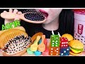 ASMR EDIBLE HAIR BRUSH, SPOON, BUBBLE TEA, GUMMY 먹는 빗, 숟가락, 햄버거 젤리, 주사위 사탕, 버블티 먹방 (EATING SOUNDS)