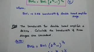 Problems solved in Cascaded Tuned Amplifiers