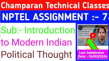 Assignment 7!Introduction to Modern Indian Political Thought Assignment 7 with Solution l