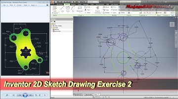 Inventor 2D Sketch Drawing Tutorial | Practice Exercise 2