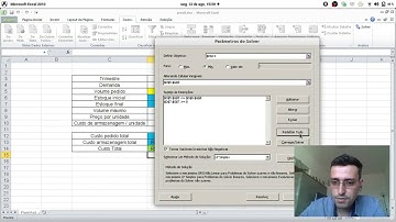 Resolvendo problema de produção para múltiplos períodos com o Solver (Excel)