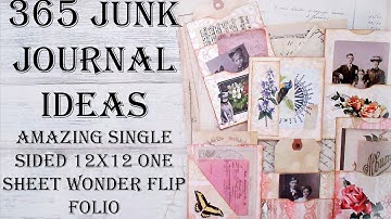 GEWELDIG NIEUW Enkelzijdig 12x12 Eén Vel Wonder Tutorial Pocket Flip Folio Junk Journal DIY Ephemera