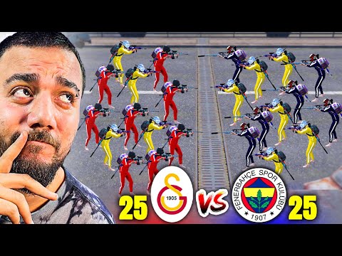 FENERBAHÇE vs GALATASARAY! DERBİYİ KİM KAZANIR?! 25vs25 PUBG Mobile Ordu Savaşları