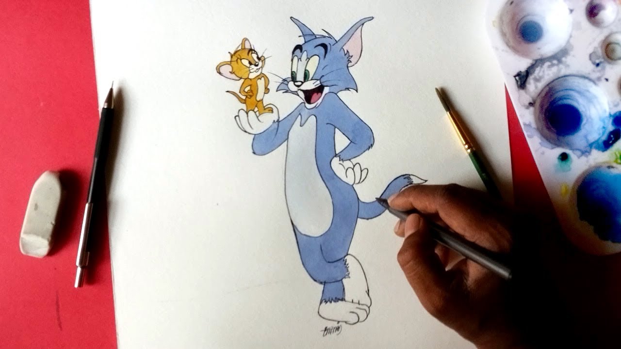 how to draw Tom and Jerry step by step easy tom and jerry games, ...