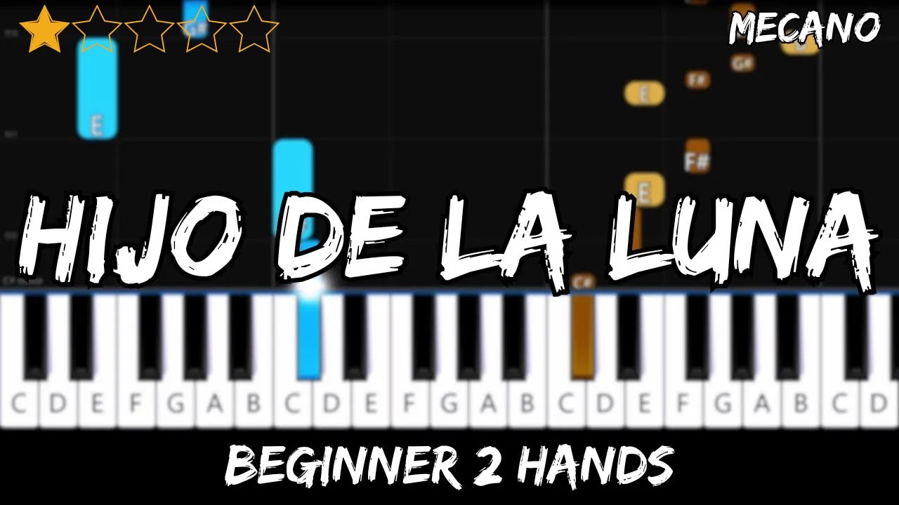 Mecano - Hijo de la Luna - Easy Beginner Piano Tutorial - For 2 Hands