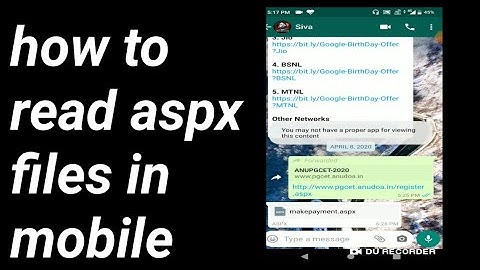 How to open aspx files in mobile