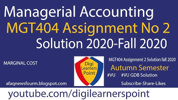 MGT404 Assignment 2 Solution 2020 Fall Semester 2020 VU Final