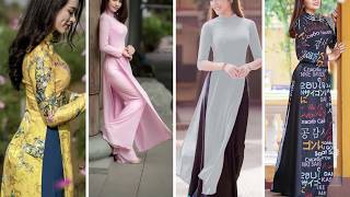 Latest Long Kurti Design Full Sleeves Design Ao Dai Vietnamese Traditional Kurti Designs Ideas