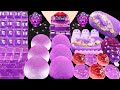 ASMR PURPLE FOODS *HOMEMADE MOCHI, GEODE CAKE POP, EDIBLE KEYBOARD JELLY, PEEPS, GRAPE CANDY EATING