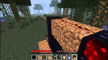 Minecraft Tutorial: Nether Portal With Just 1 Water, 1 Lava & 14 Redstone