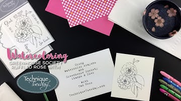 Coloring Flower Stamps with Watercolor Crayons - Technique Tuesday