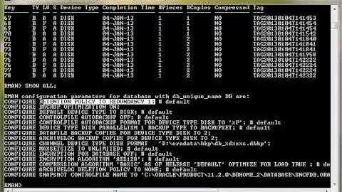 How To Use Configure Command of  RMAN part 02
