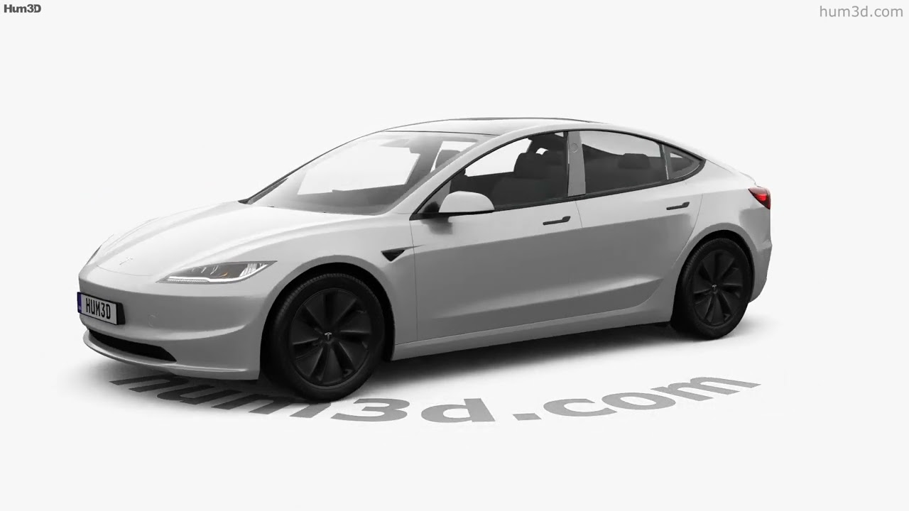 2024 Tesla Model 3 With Interior 3D-Modell in Sedan 3DExport