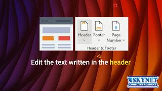 13 Edit the text written in the header