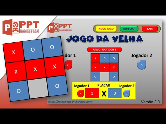 Jogo da Velha no PowerPoint com perguntas. 