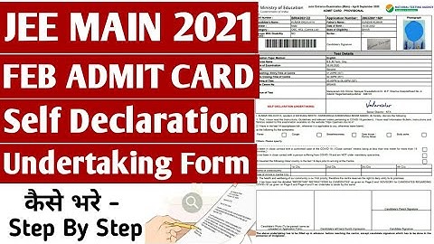 JEE MAIN 2021 Self Declaration (Undertaking) Form कैसे भरे | How to fill Self Declaration Form