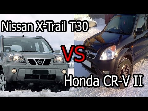 Honda CR-V II против Nissan X-trail T30 на бездорожье (в снегу)