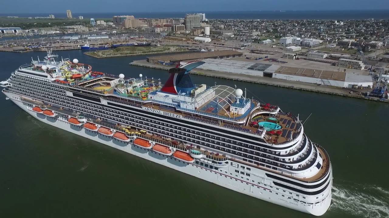 Carnival Breeze departs Galveston 8/7/2016 YouTube