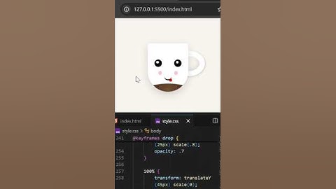 Day 002 - ☕Css Coffee Loading Button Animation #css #webdesign  #coding #frontend #htmlcss  #short