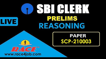 SBI CLERK PRELIMS GRAND TEST PAPER EXPLANATION I REASONING I SCP-210003