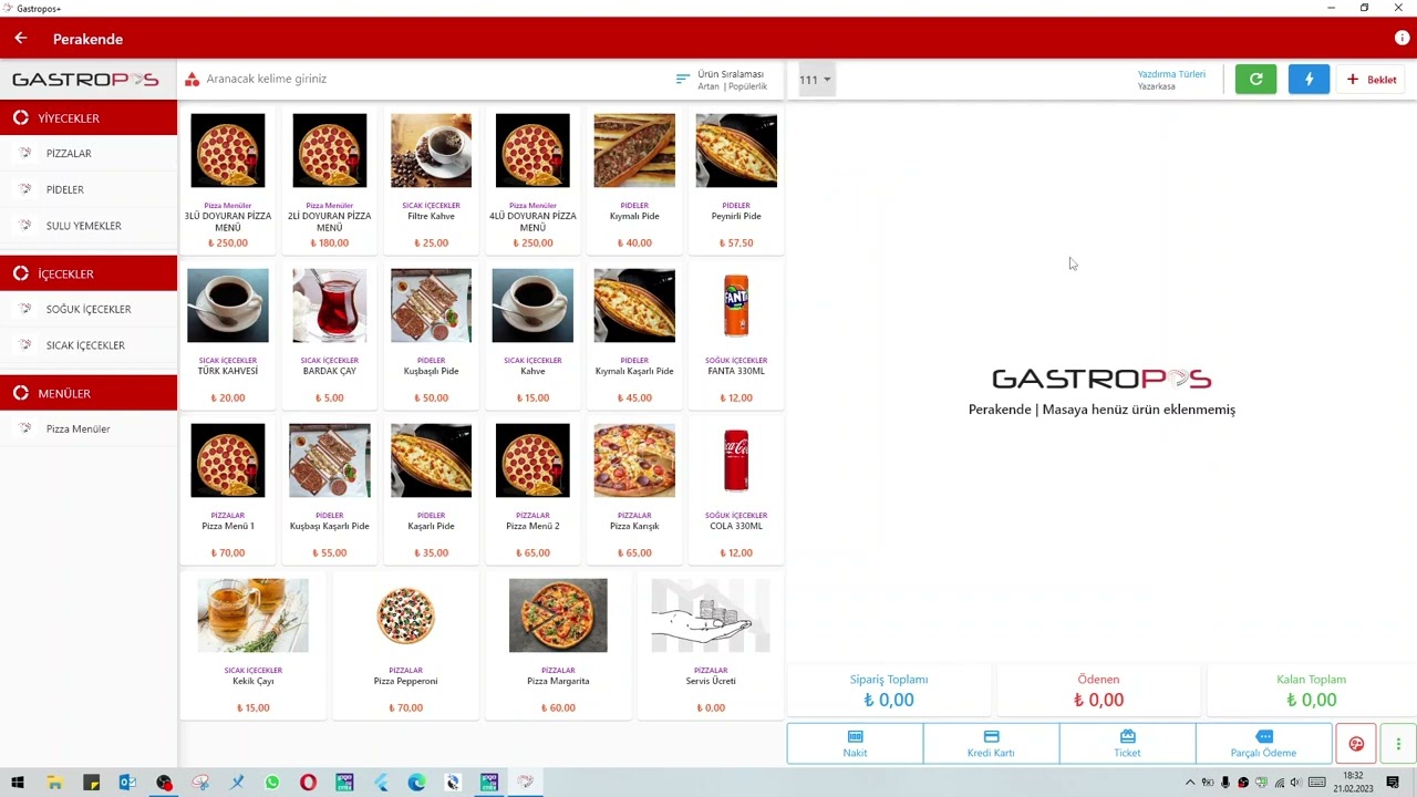 GastroPOS Perakende Barkod Satış İşlemleri