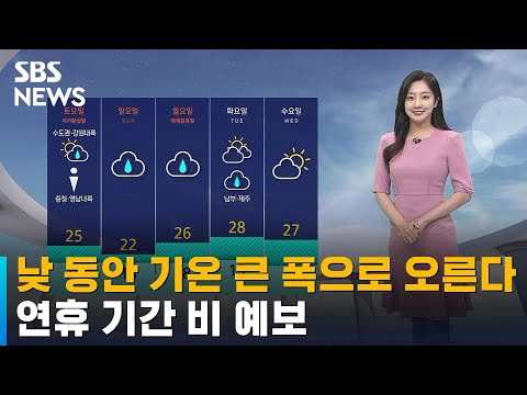 [날씨] 낮 동안 기온 큰 폭으로 오른다…연휴 기간 비 예보 / SBS