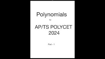 Polynomials for AP/TS POLYCET 2024