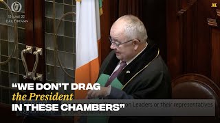 Heated debate over the discussion of the President in the Dáil