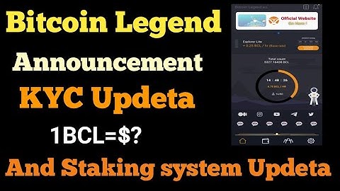 Bitcoin Legend KYC Announcement Update/Staking Funding System Update #rudratechearning