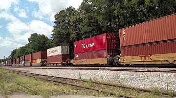 ex-UP SD90MAC leading NS intermodal