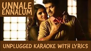 Unnale Ennalum En Jeevan Karaoke with Lyrics || Unplugged version || Short #theri #unnaleennalum