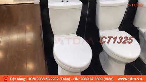TDM.VN | Review bệt bàn cầu Caesar CT1325 bồn cầu 2 khối thùng T1225 nắp M220