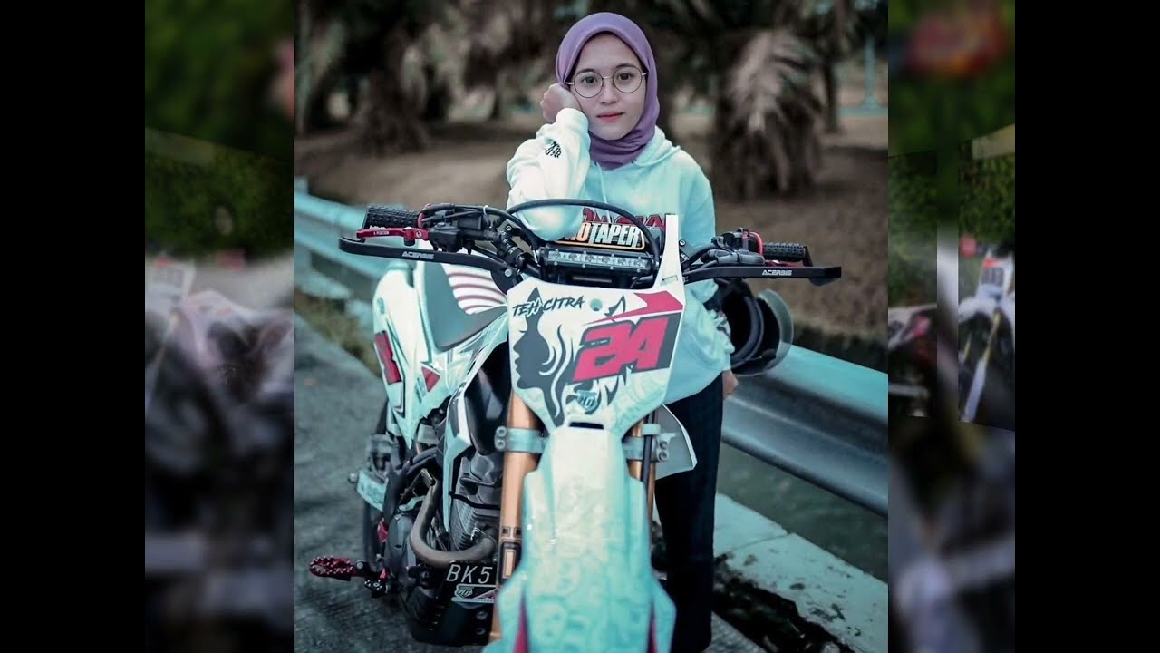 Kumpulan cewek hijab naik supermoto keren, DJ MALPAL X ANU REMIN SUPER BASS#supermotocantik