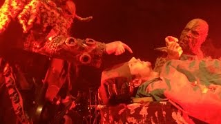 Mr.Killjoy on the table during Cadaver Lover - LORDI live in Newcastle (UK)