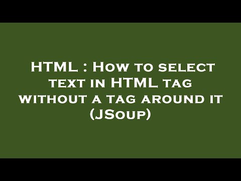 HTML : How