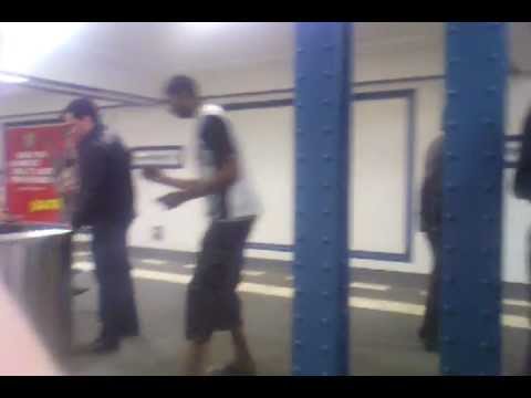Crazy Dude in U-Bahn Station Berlin, Germany