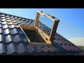 Устанавливаем мансардные окна Velux с сервоприводом.