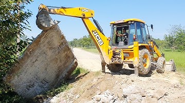 JCB 3DX SUPER ECOXCELLENCE Backhoe Breaking Old Concrete Bridge - JCB Earth Movers Video - Part 2.