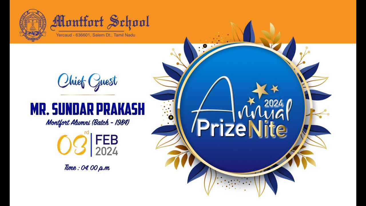Live Telecast Annual Prize Nite 2024 Montfort School Yercaud