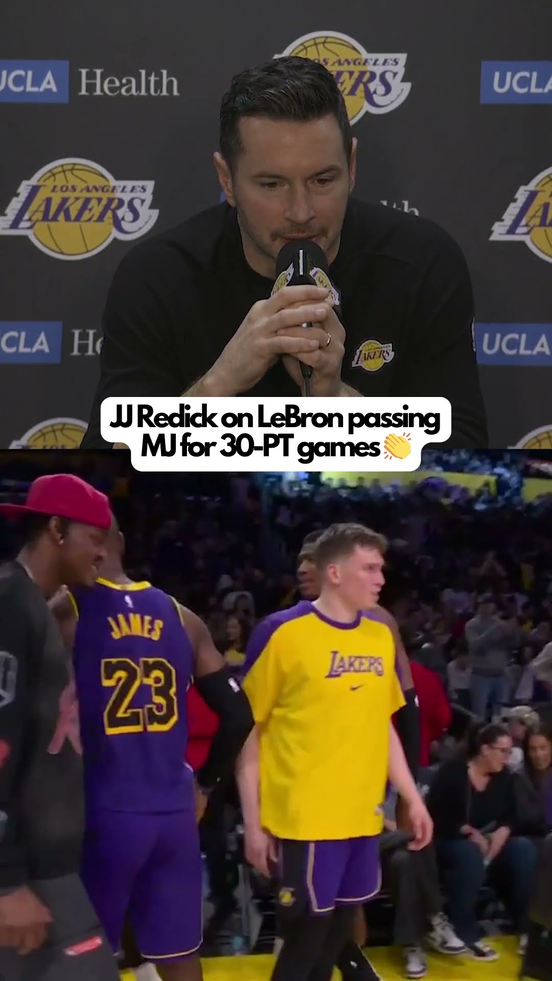JJ Redick didn't know LeBron was so close to MJ's record ?