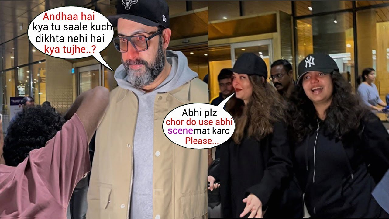 Abhisekh Bachchan's Shocking Reaction when a Fan Pushed him for Aishwarya  Rai and Aaradhya bachchan