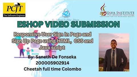 Web Project Task 01 | EShop Web Application | User Sign In Page and Sign Up | java institute