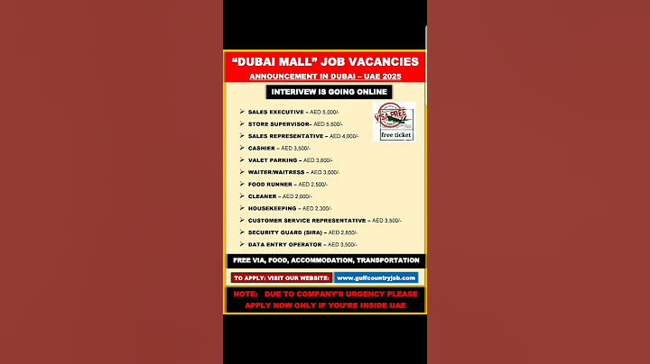 🇦🇪 Dubai Mall Jobs 2025 | Salary up to AED 5,500 + Free Visa! #dubaijobs #dubaijobportal #shorts