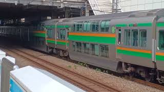 JR東日本E233系3000番台横コツE-17編成+後期横コツE-54編成1875E東海道線普通小田原行き大井町駅高速通過