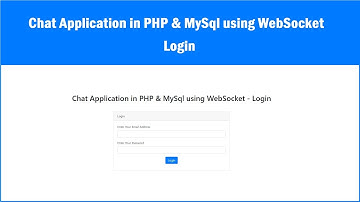 Chat Application in PHP & MySql using WebSocket - Login